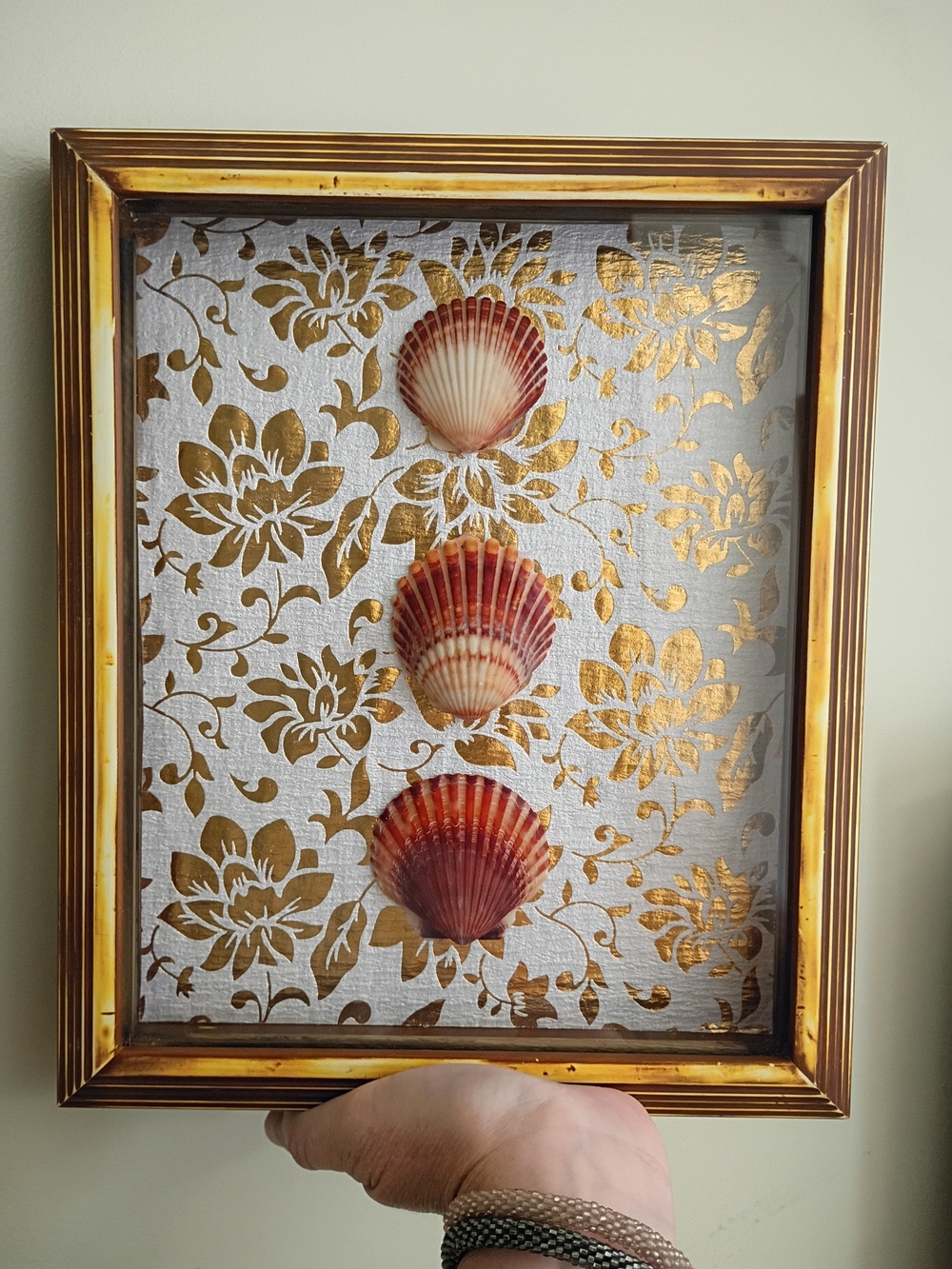 Handmade Sea Shell Shadow Box Picture Framed Art All Natural Shells